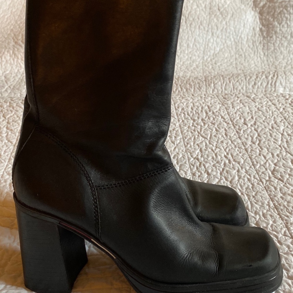 Tommy Hilfiger Black Leather Boots